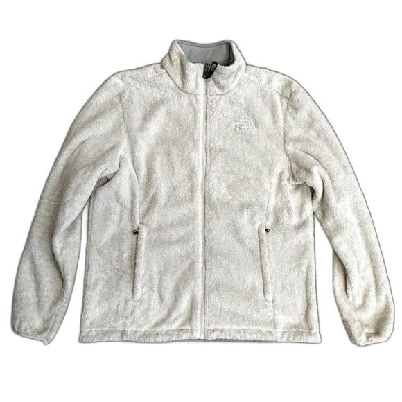 The North Face Osito Women's Off-White Plush Fleece Zip Front Jacket Size L - Picture 2 of 14